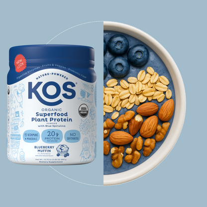KOS Organic Plant Protein, Blueberry Muffin, 10 servings