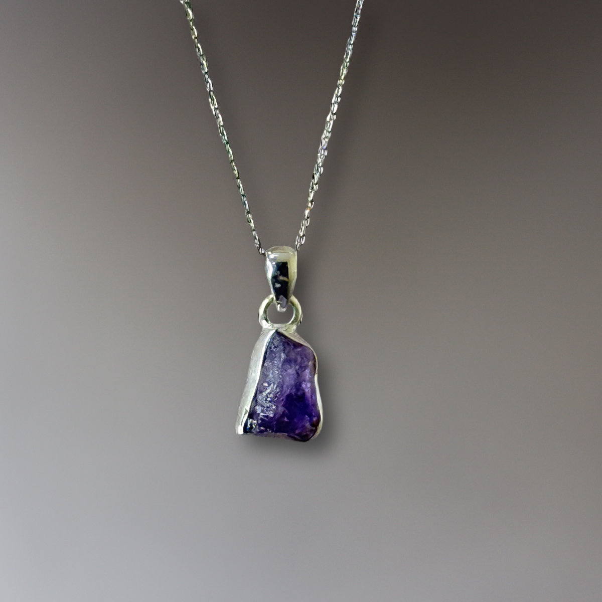 Freeform Gemstone Pendant - Amethyst