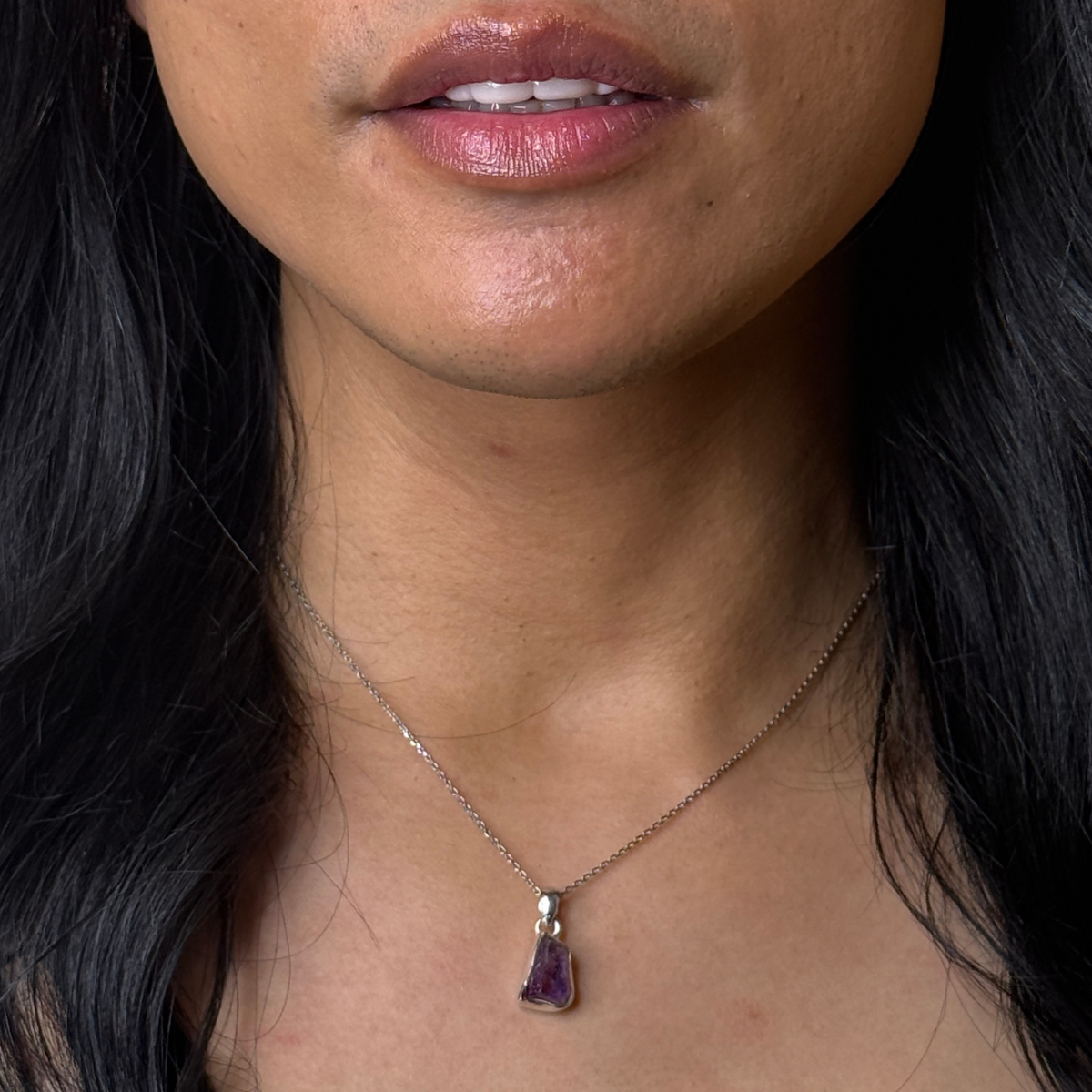 Freeform Gemstone Pendant - Amethyst