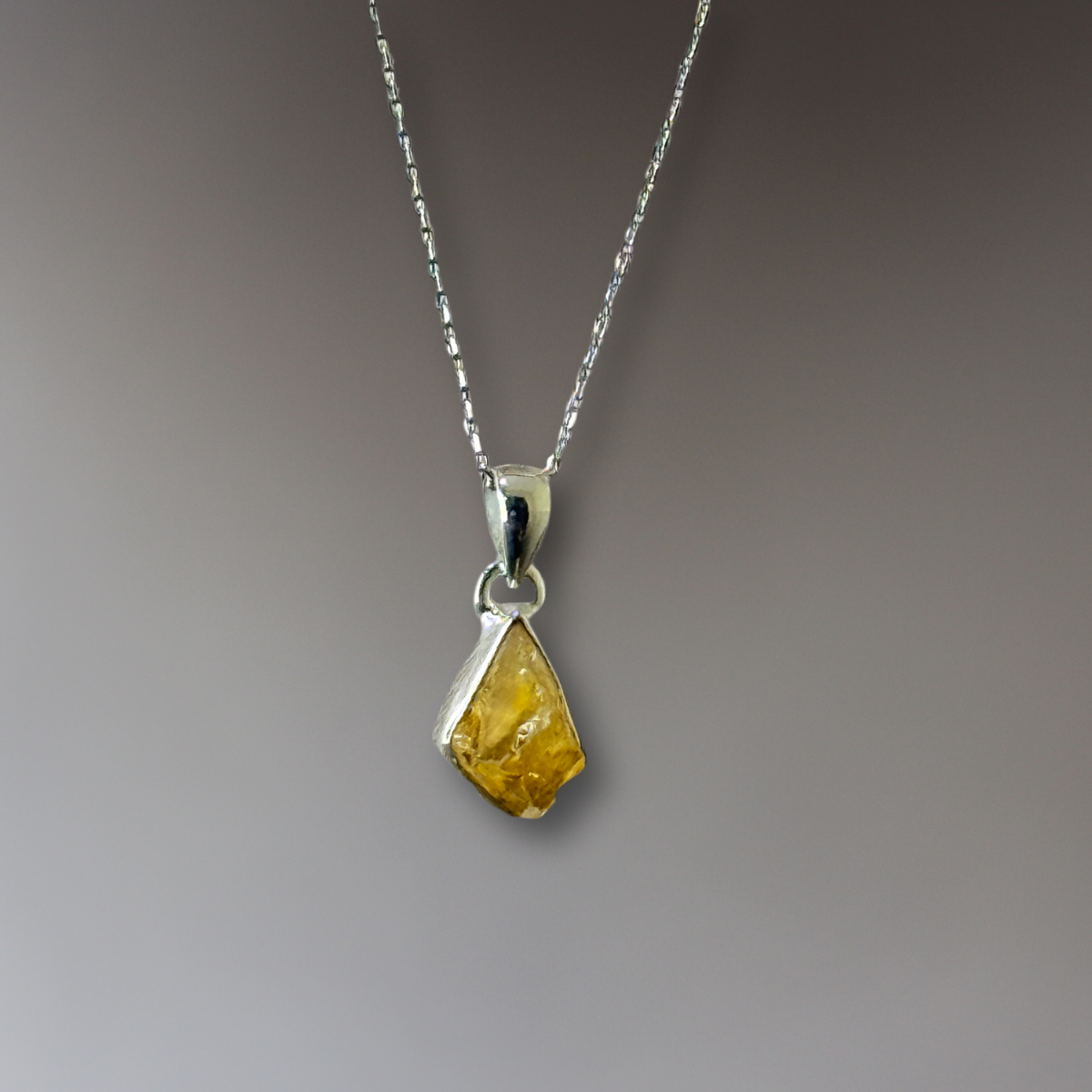 Freeform Gemstone Pendant - Citrine