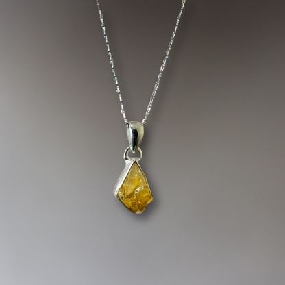 Freeform Gemstone Pendant - Citrine