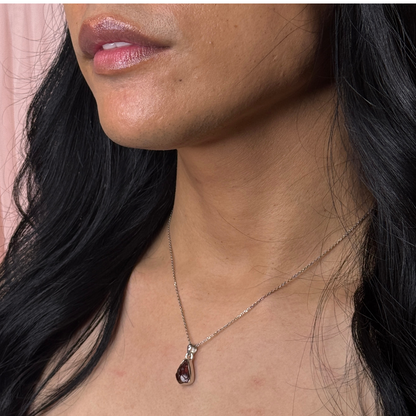 Freeform Gemstone Pendant - Garnet