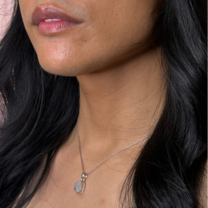 Freeform Gemstone Pendant - Rainbow Moonstone