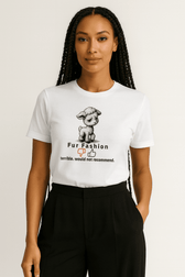 Funny Vegan Fur Fashion Tshirt, Premium 100% Cotton - Vegan America