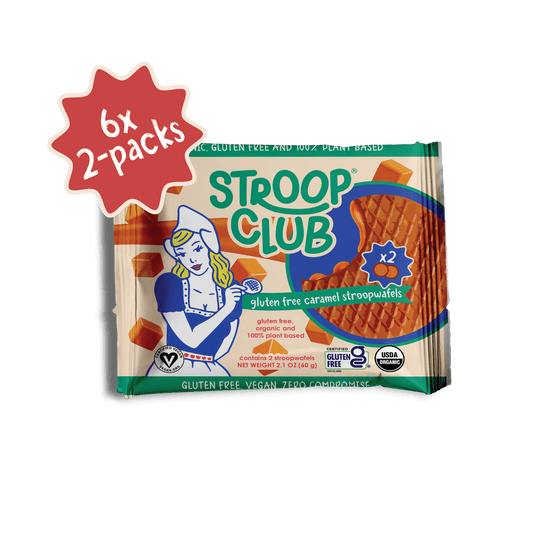 Gluten Free and Plant - Based Traditional Caramel Organic Stroopwafels (6x 2 - pack - 12 total) - Vegan America