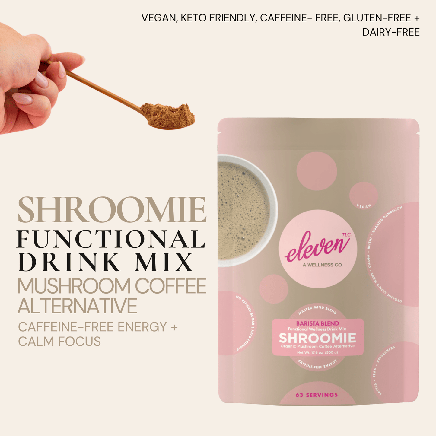 Shroomie 8-Adaptogen Superfood Blend | 500g Bulk Food Service Bag - Vegan America