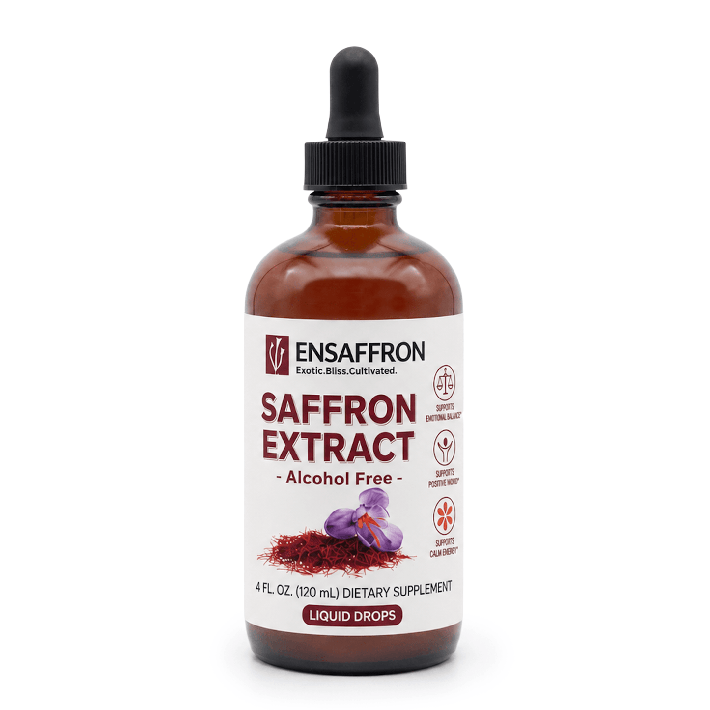 Premium Saffron Extract Liquid Drops (Made With Pure Threads) Alcohol-Free