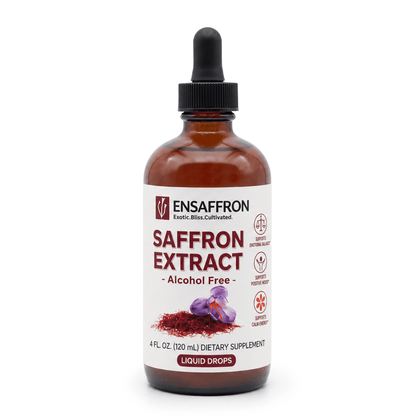 Premium Saffron Extract Liquid Drops (Made With Pure Threads) Alcohol-Free