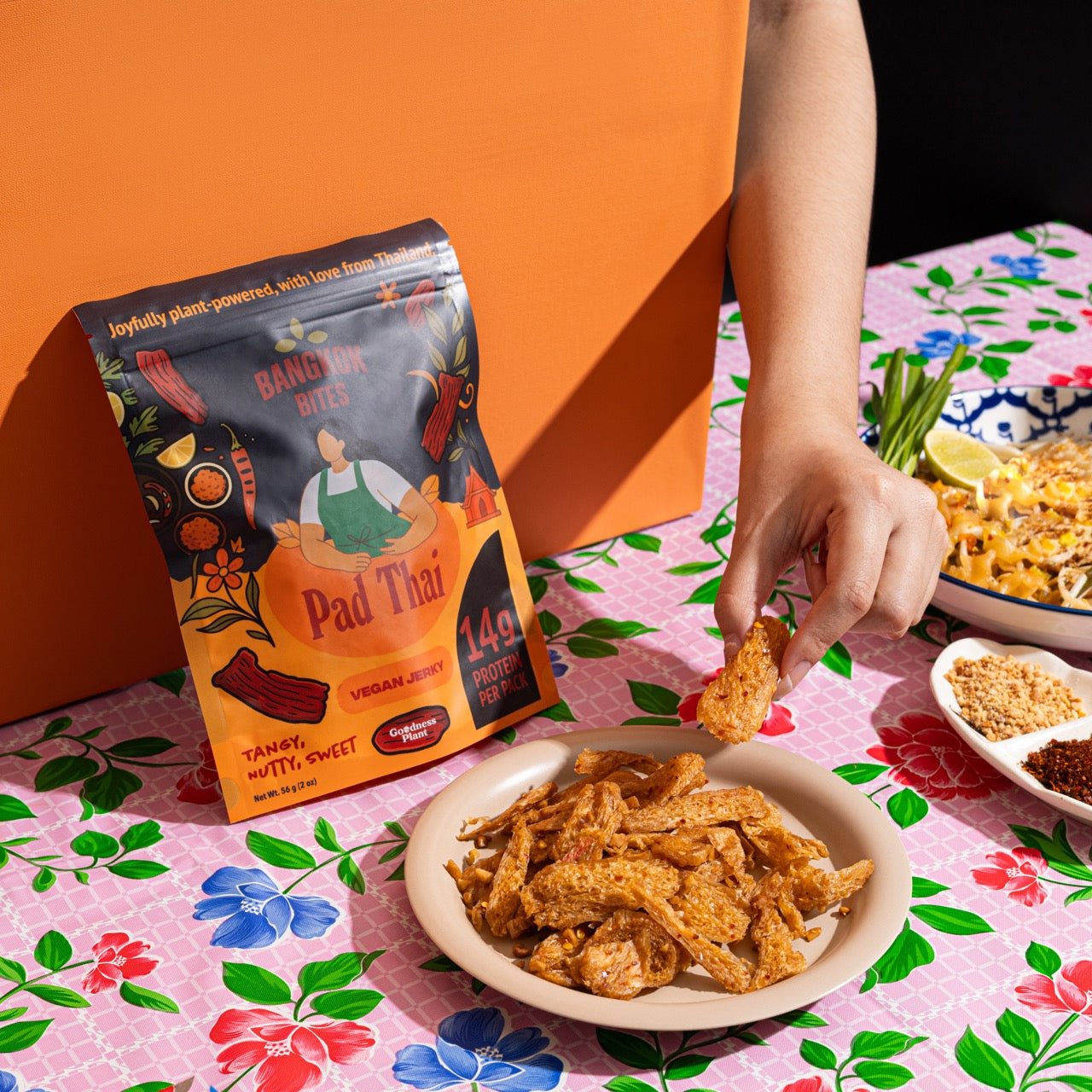 Bangkok Bites Jerky, Pad Thai - Vegan America