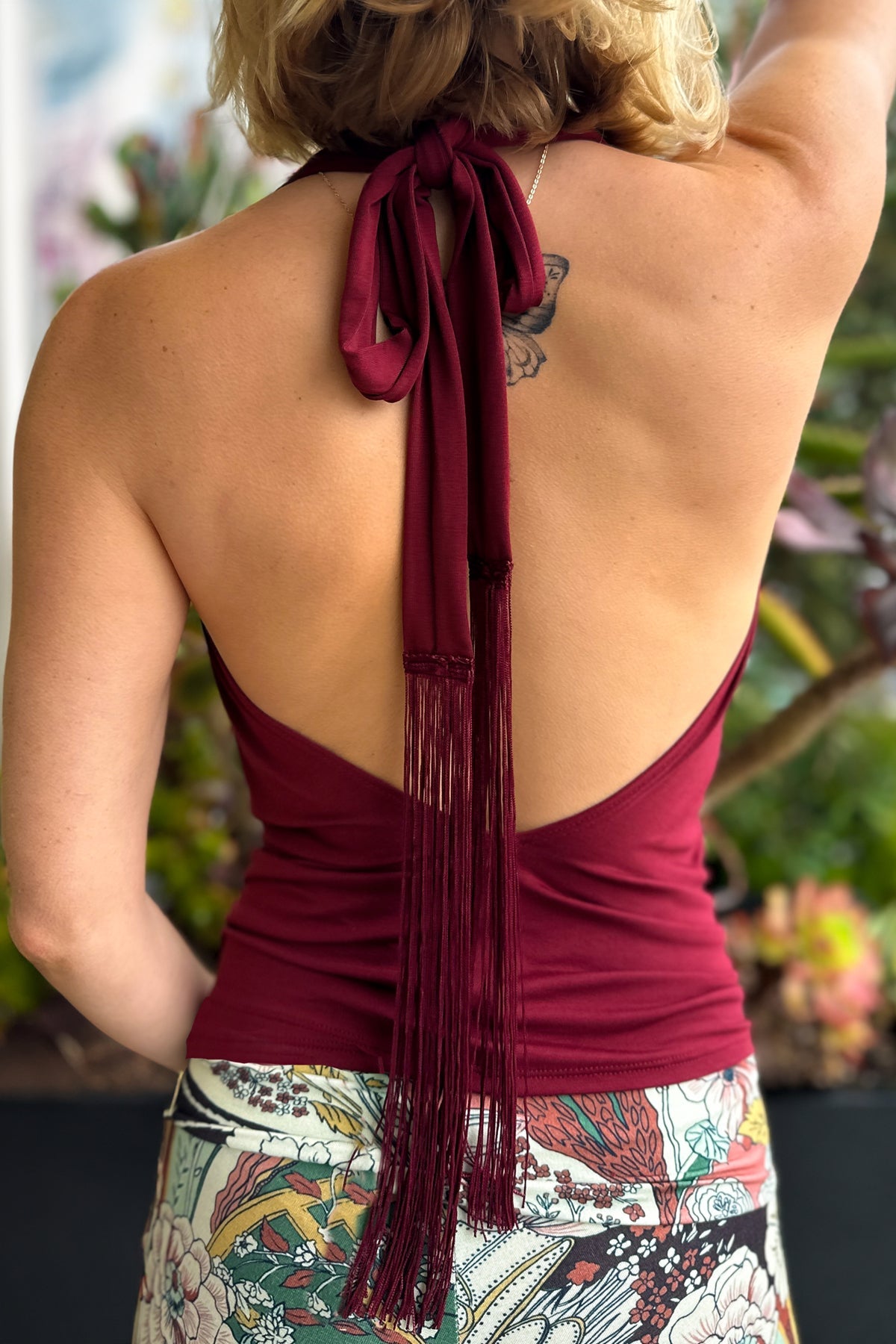 COWL TOP - GARNET - Vegan America