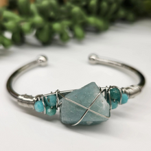 Gemstone Wire-Wrapped Bracelet - Amazonite White Gold
