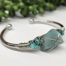 Gemstone Wire-Wrapped Bracelet - Amazonite White Gold
