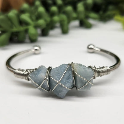 Gemstone Wire-Wrapped Bracelet - White Gold (Rokt Exclusive)