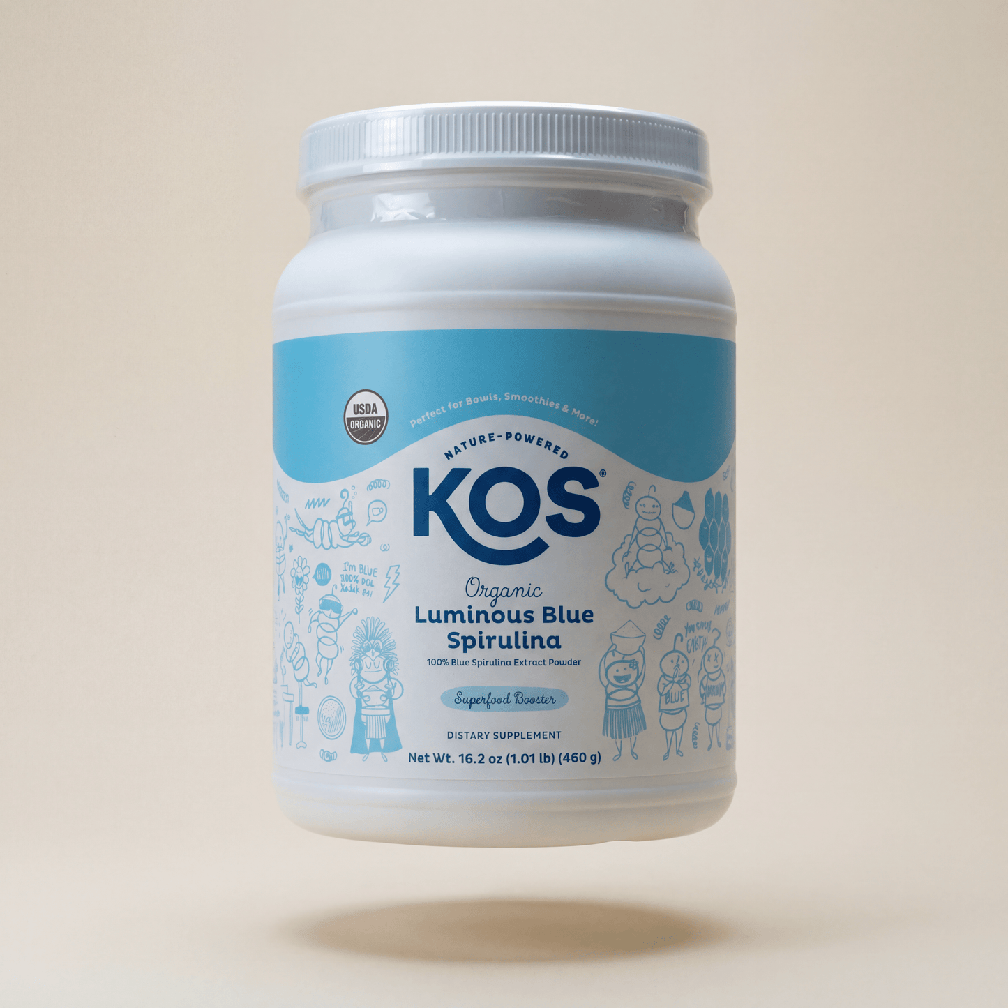Organic Blue Spirulina Powder Bottle 460g - Vegan America