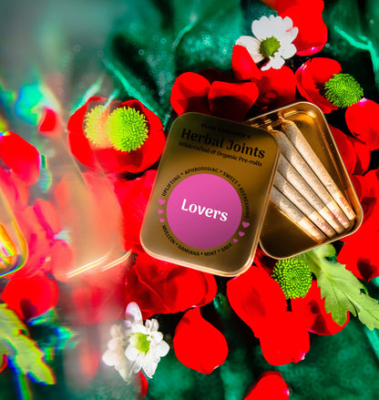 LOVERS • 5-pack of Herbal pre-rolls for smoking with wildcrafted and organic mullein, damiana, mint, and sage designed for lovers, aphrodisiac, and uplifting