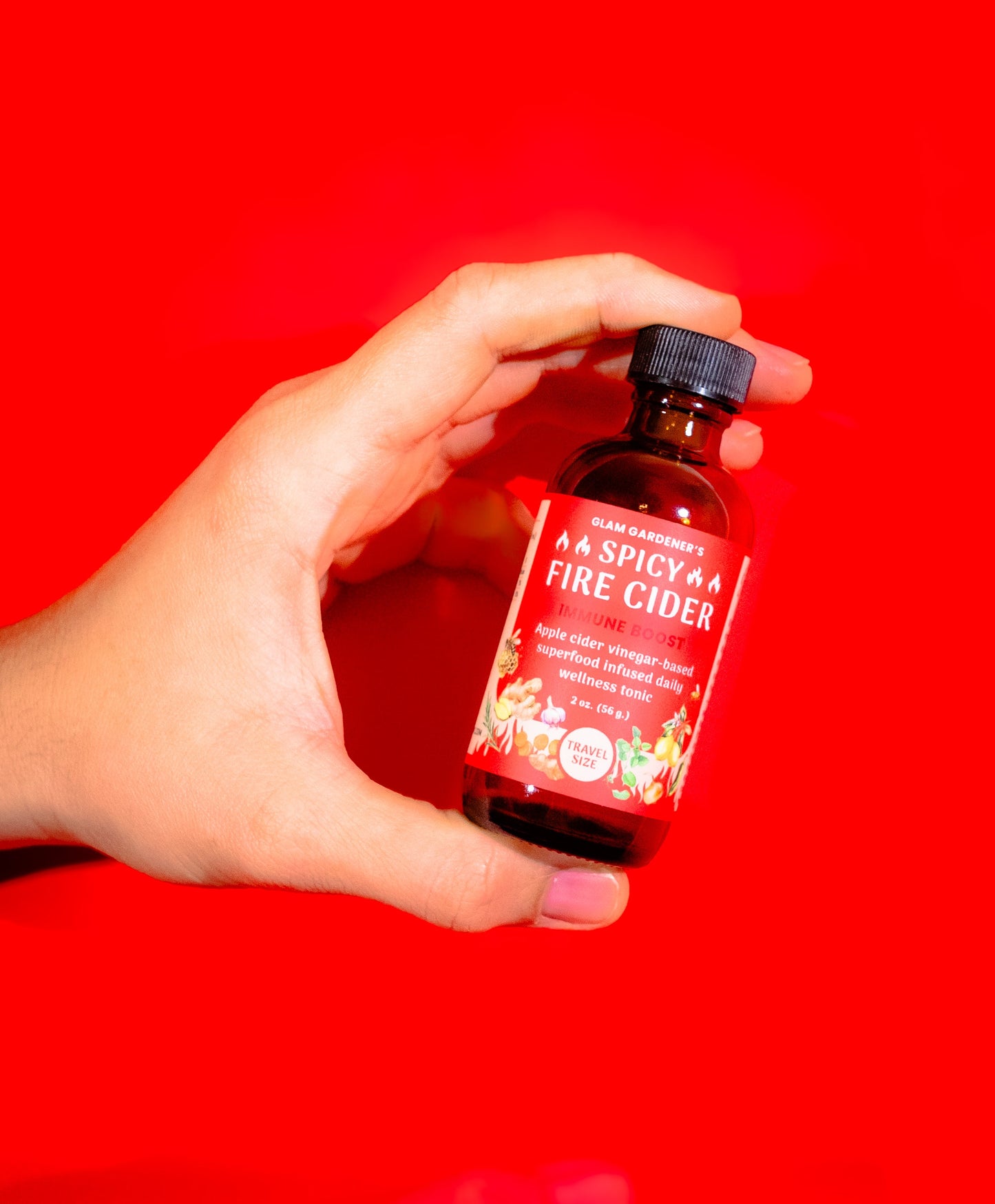 VEGAN Fire cider | TRAVEL MINI | (superfood infused daily wellness tonic) with local honey, wild plants, and organic ingredients