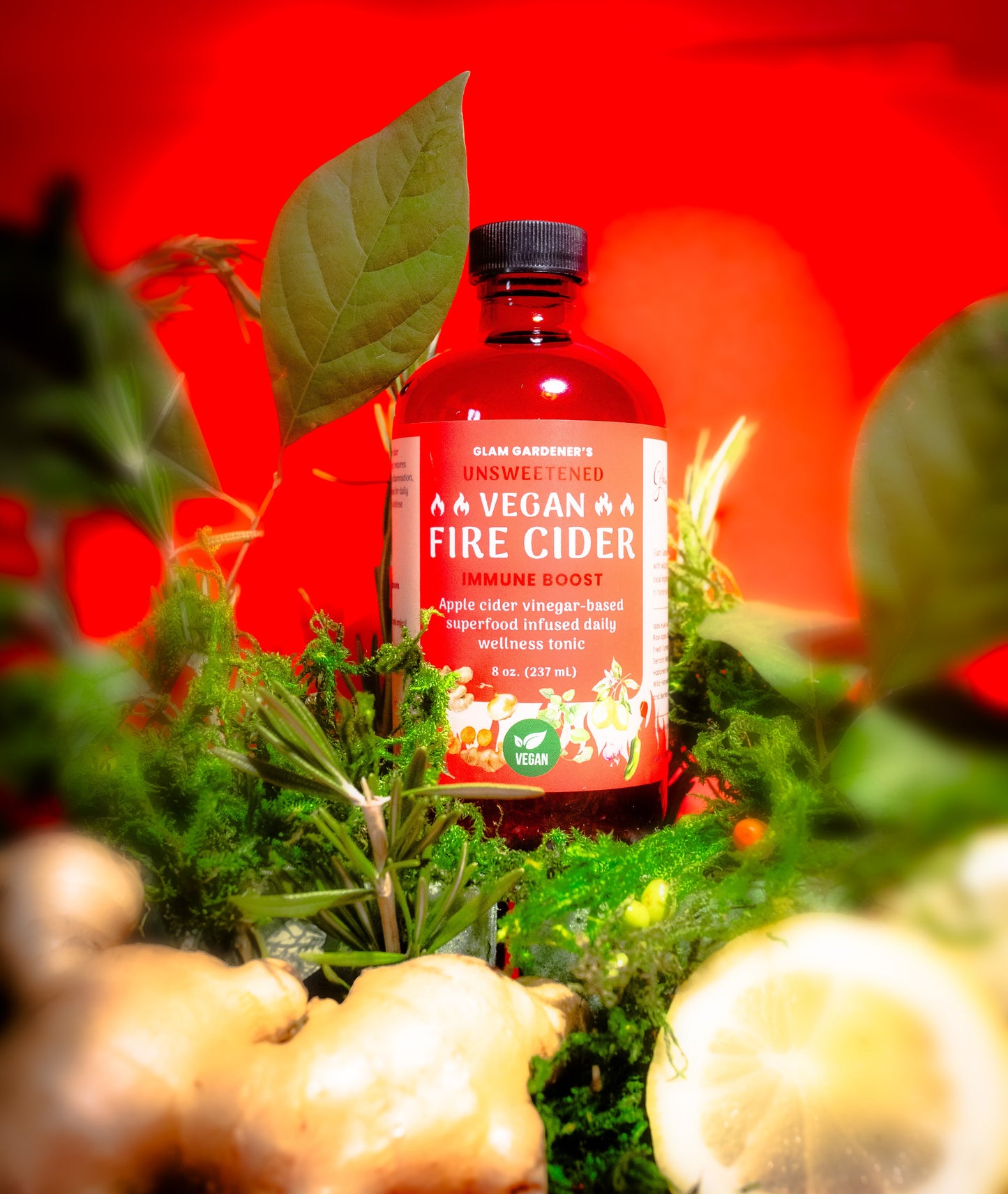 VEGAN FIRE CIDER | Superfood infused daily wellness tonic | Unsweetened with no honey