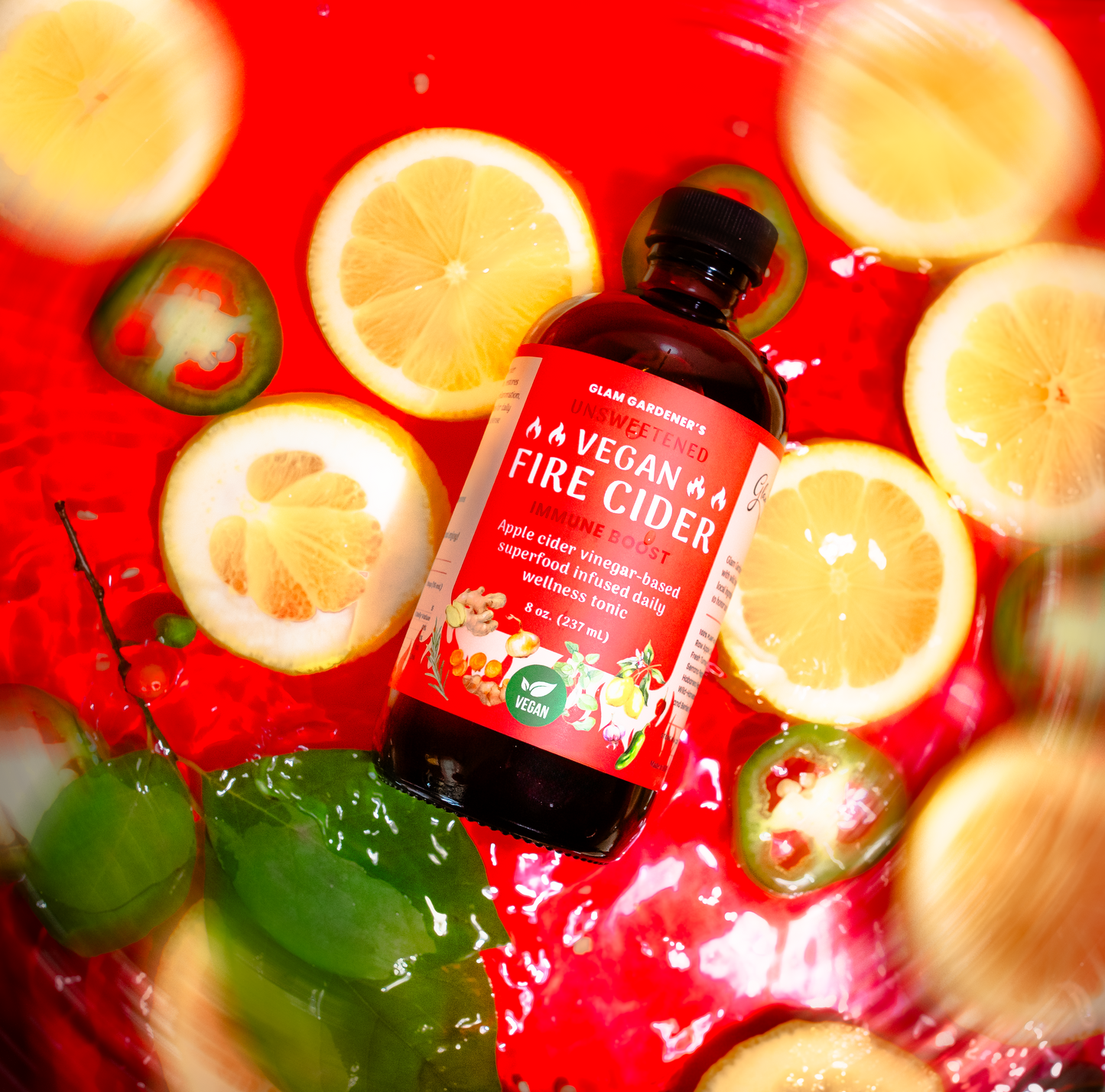 VEGAN FIRE CIDER | Superfood infused daily wellness tonic | Unsweetened with no honey