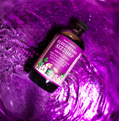 VEGAN ELDERBERRY SIZZURP (syrup) | with maple syrup, wild plants, wildcrafted elderberries, and organic ingredients