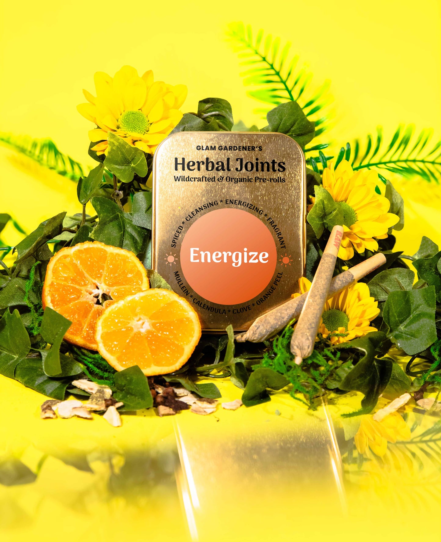 ENERGIZE • 5-pack of Herbal pre-rolls with wild-harvested mullein, organic calendula, organic clove, and organic orange peel designed to energize, cleanse, and soothe