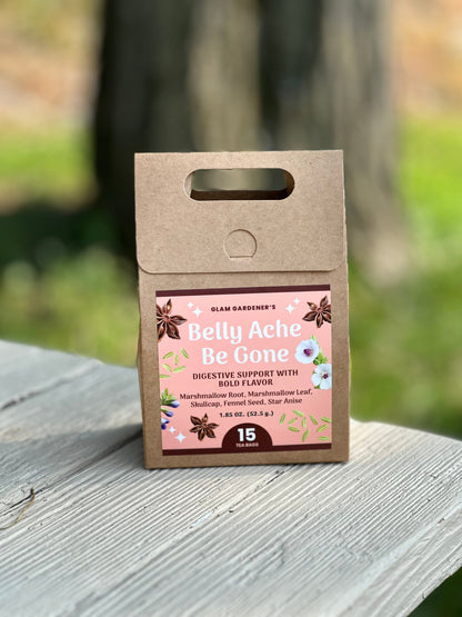 Belly Ache Be Gone • Pre-bagged herbal tea for digestive support with Marshmallow Root, Skullcap, Star Anise & Fennel Seed