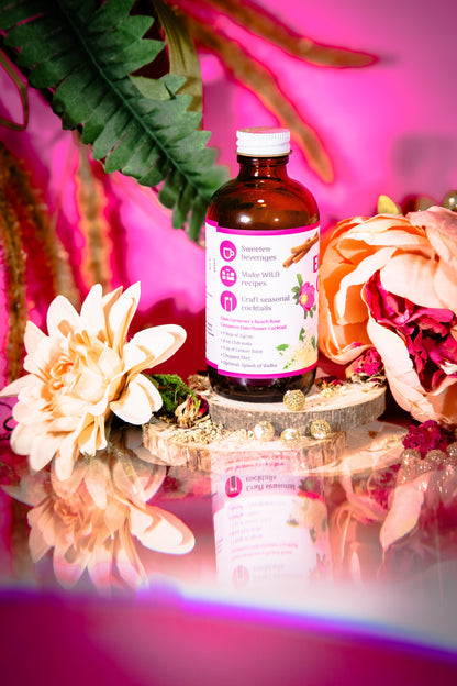 Elderflower, Cinnamon & Rose simple syrup • wildcrafted & organic sweetener