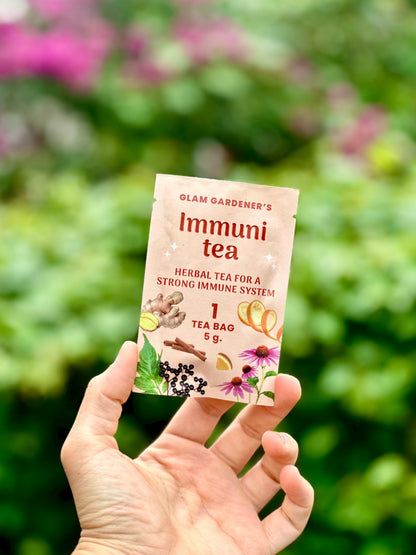 Immunitea • Single Tea Bag• Herbal tea with Elderberry, Echinacea, Orange Peel, Cinnamon & Ginger