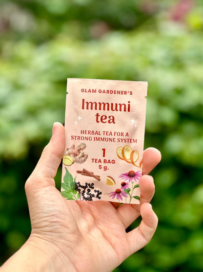 Immunitea • Single Tea Bag• Herbal tea with Elderberry, Echinacea, Orange Peel, Cinnamon & Ginger