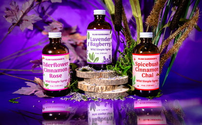 Elderflower, Cinnamon & Rose simple syrup • wildcrafted & organic sweetener