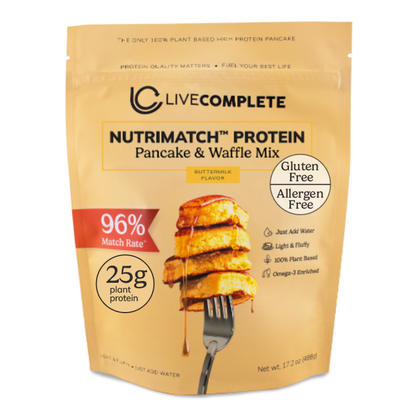 LiveComplete Pancake & Waffle Mix - Gluten & Allergen Free Blend - Buttermilk Flavor