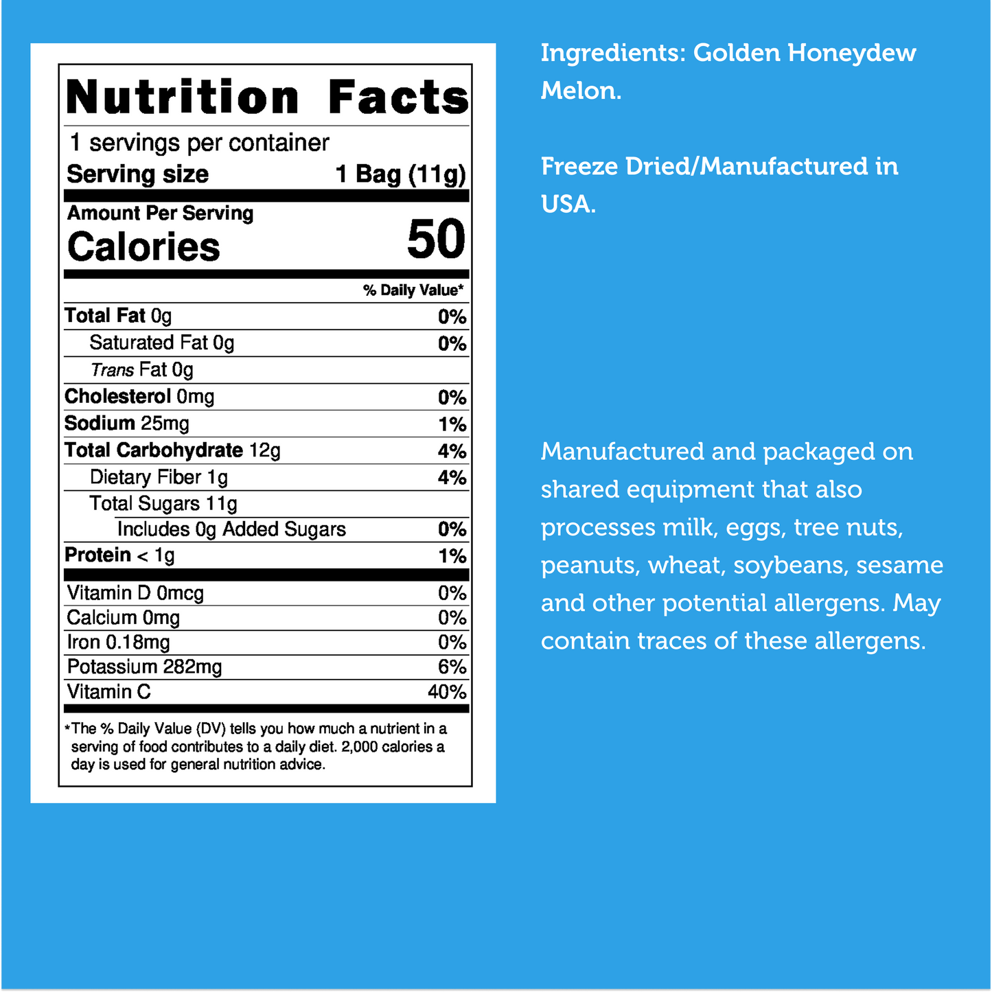 Freeze Dried Golden Honeydew Melon