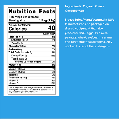 Freeze Dried Organic Green Gooseberries