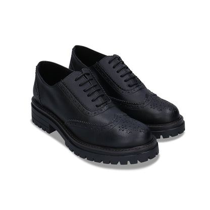 Women's Vegan Brogue Derby Shoes Grace Black
