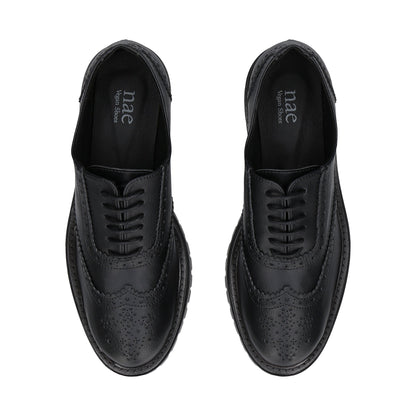 Women's Vegan Brogue Derby Shoes Grace Black