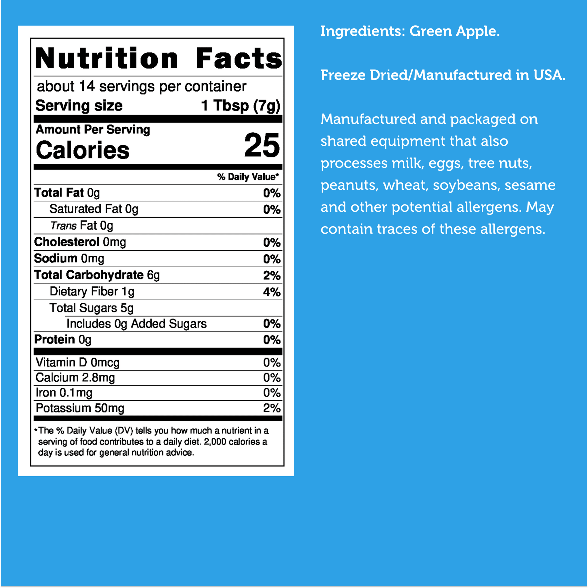 Freeze Dried Green Apple Powder - Vegan America