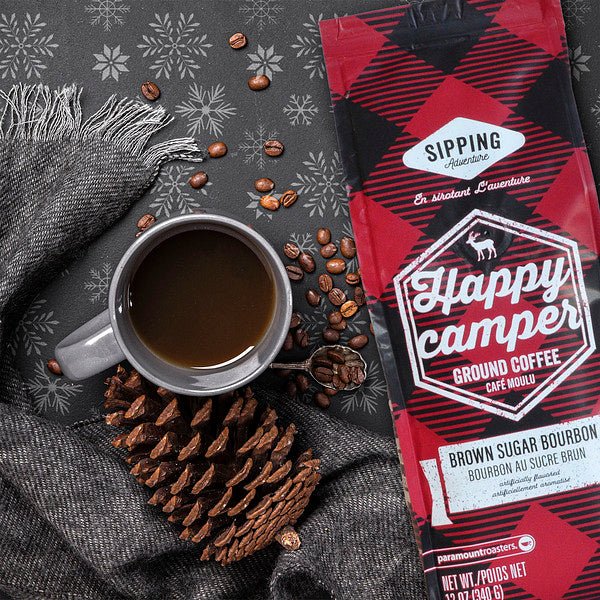Happy Camper Brown Sugar Bourbon Flavored Ground Coffee - Vegan America