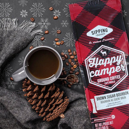 Happy Camper Brown Sugar Bourbon Flavored Ground Coffee - Vegan America