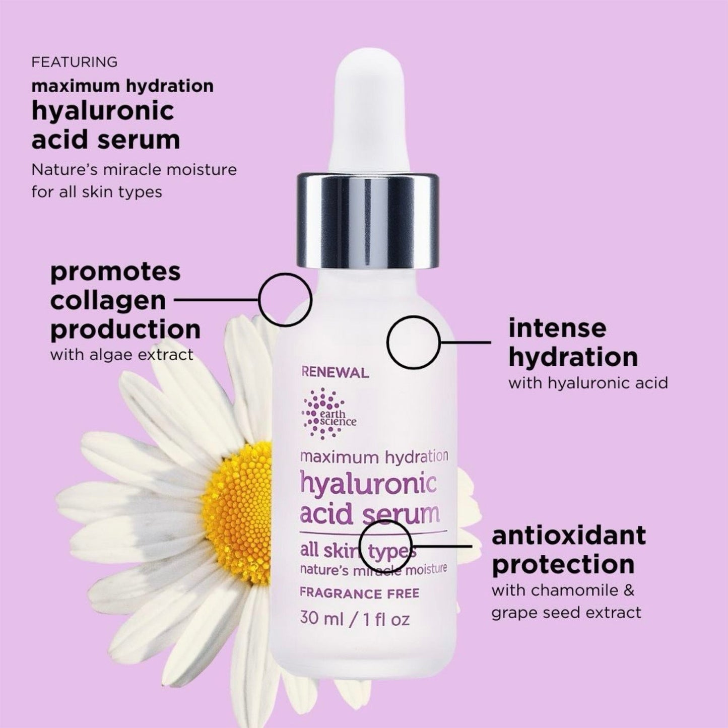 Maximum Hydration Hyaluronic Acid Serum 1 fl. oz. - Vegan America