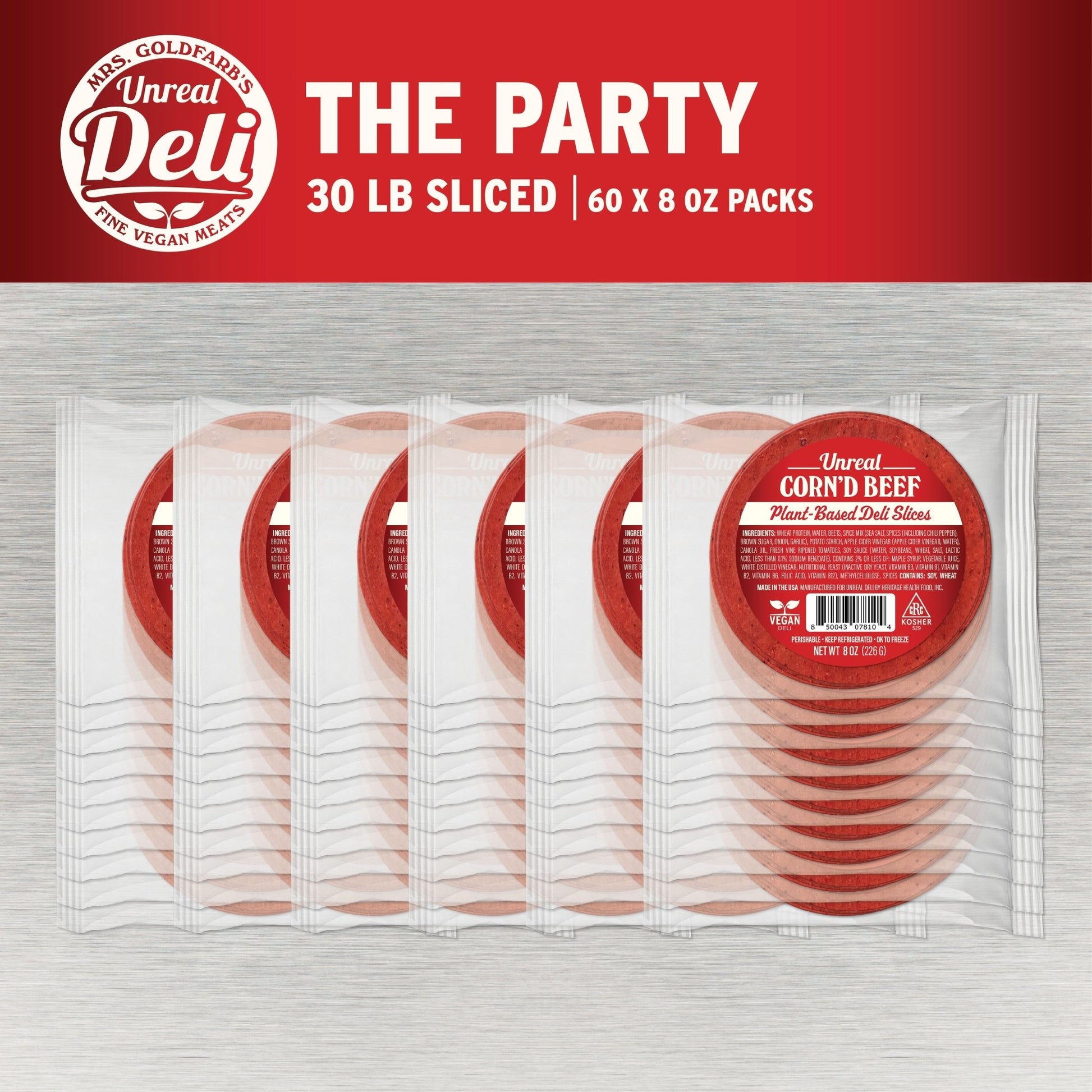 The Party Corn'd Beef - 30 lbs Sliced - Vegan America