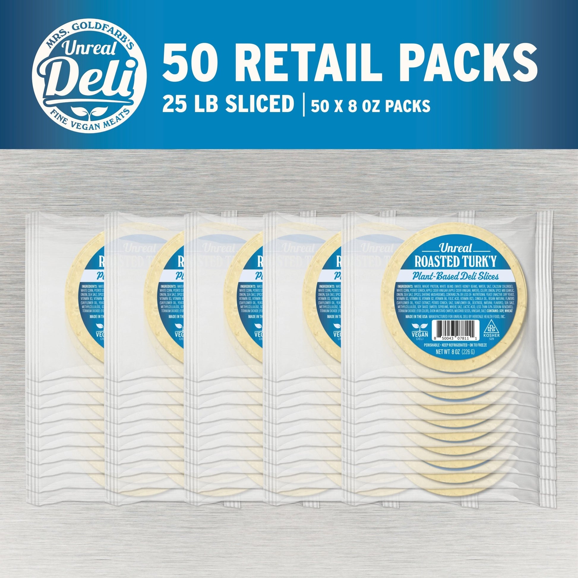 50 x Roasted Turk'y (8 oz packs) - Vegan America