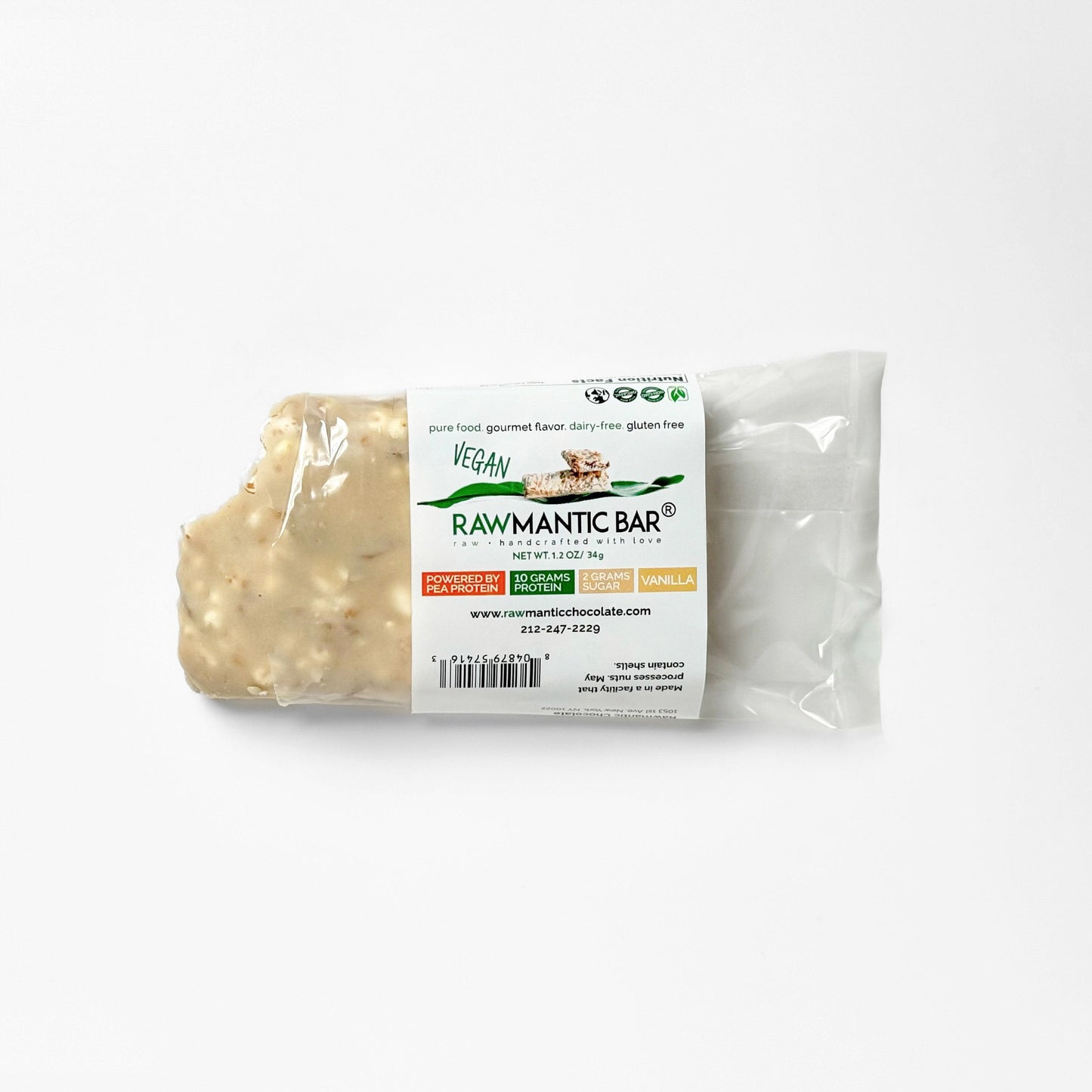 VEGAN VANILLA WHOLE GRAIN HIPPOCRATES INSTITUTE NUTRITIONAL BAR.1.2oz/34g