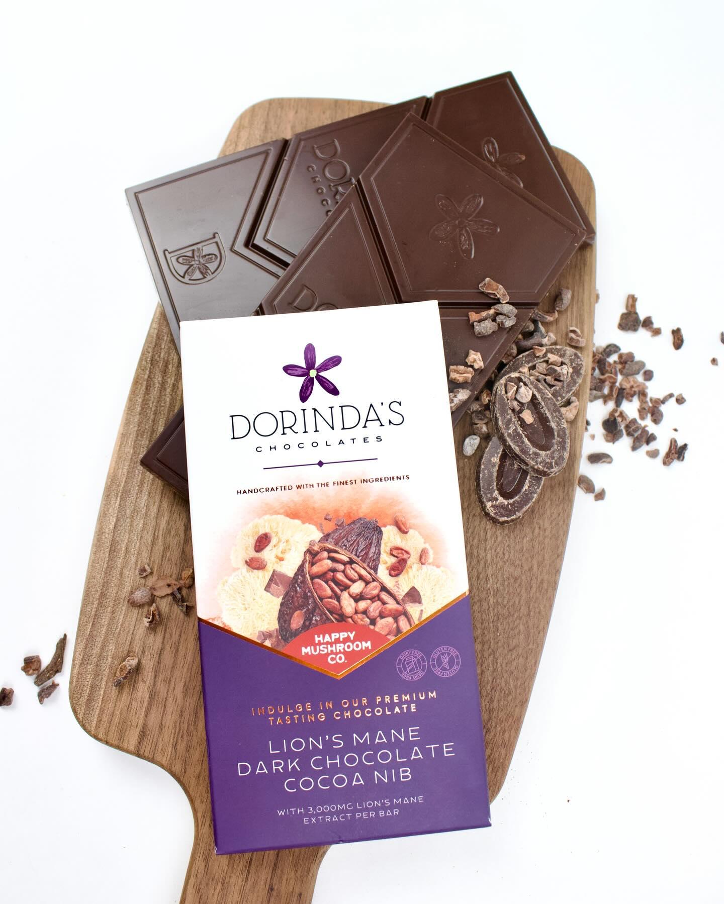 Lion's Mane Dark Chocolate Cacao Nib