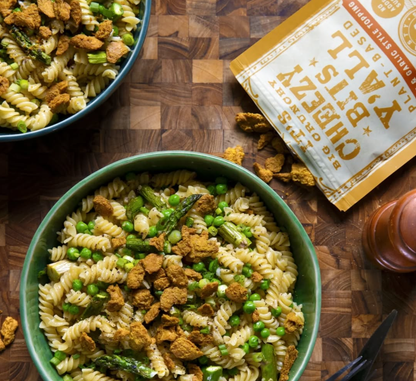 Tasty Toppers 2 pack includes Big Crunchy Cheezy Bits & Big Crunchy Bacony Bits - Vegan America