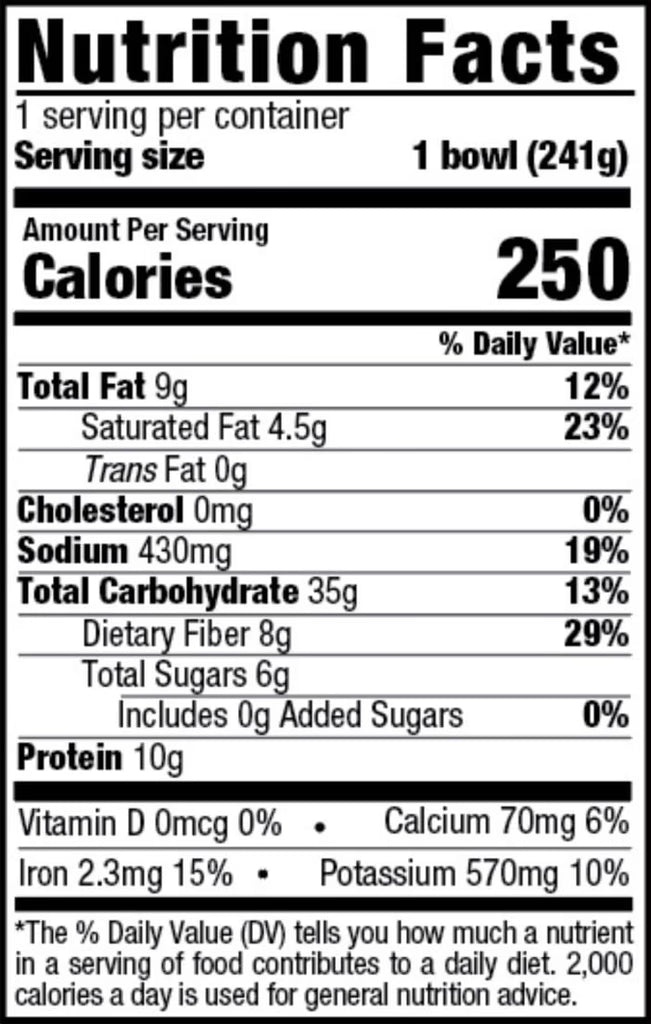 Spicy Sweet  Hawaiian Bowl nutrition facts