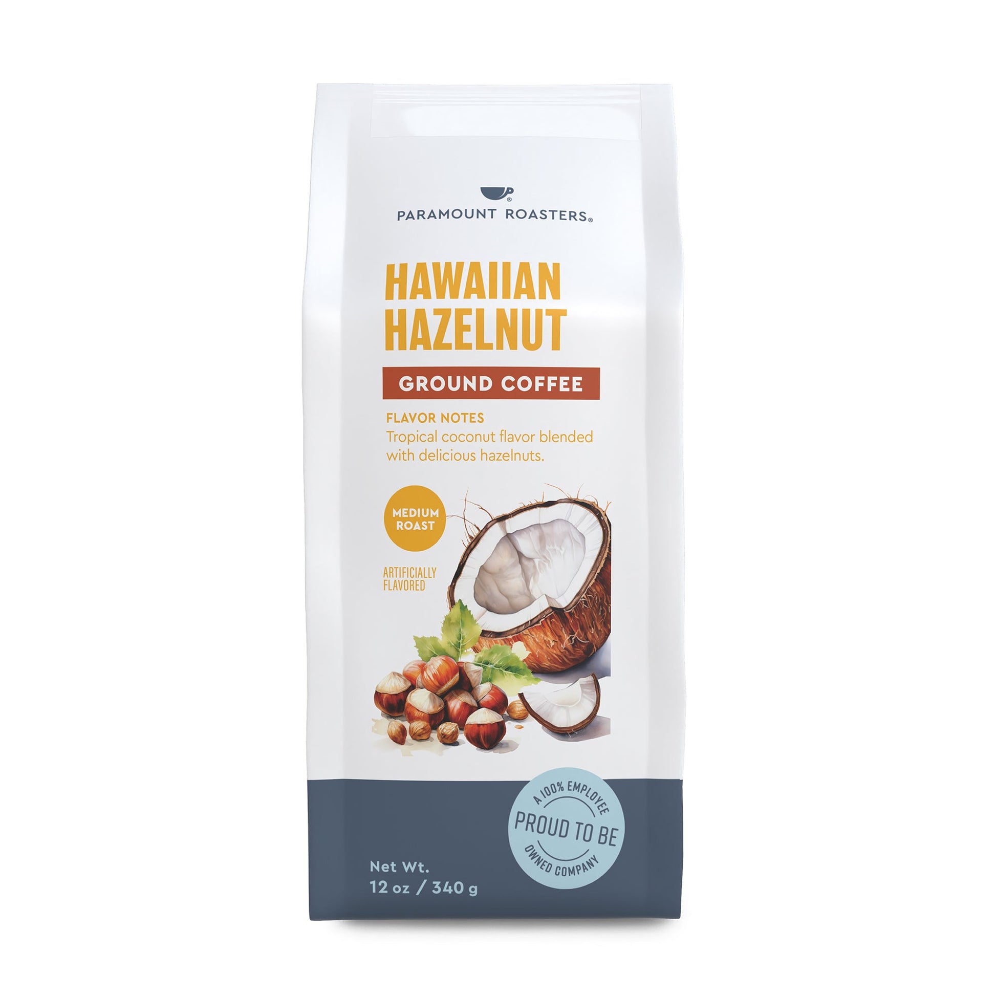 Hawaiian Hazelnut 12oz Flavored Ground Coffee - Vegan America