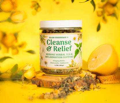 CLEANSE & RELIEF • Anti-inflammatory, nervine & allergy support • Looseleaf herbal tea with Goldenrod, Stinging nettle, and Chamomile • 100% Wildcrafted & organic ⭐️ ON SALE ⭐️