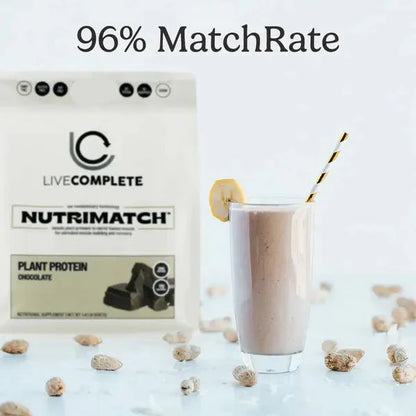 LiveComplete NutriMatch™ Plant Protein | CASE PACK 8 units | Chocolate | 20 Servings | 20g Clean Plant Protein Powder with 96% Match Rate