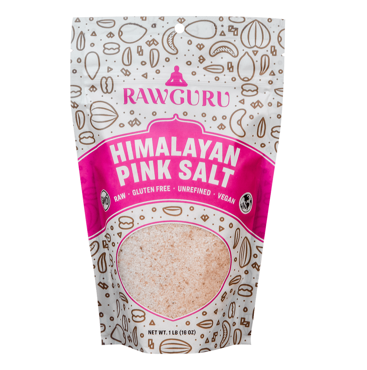 RawGuru Himalayan Pink Crystal Salt - 16 oz - Vegan America