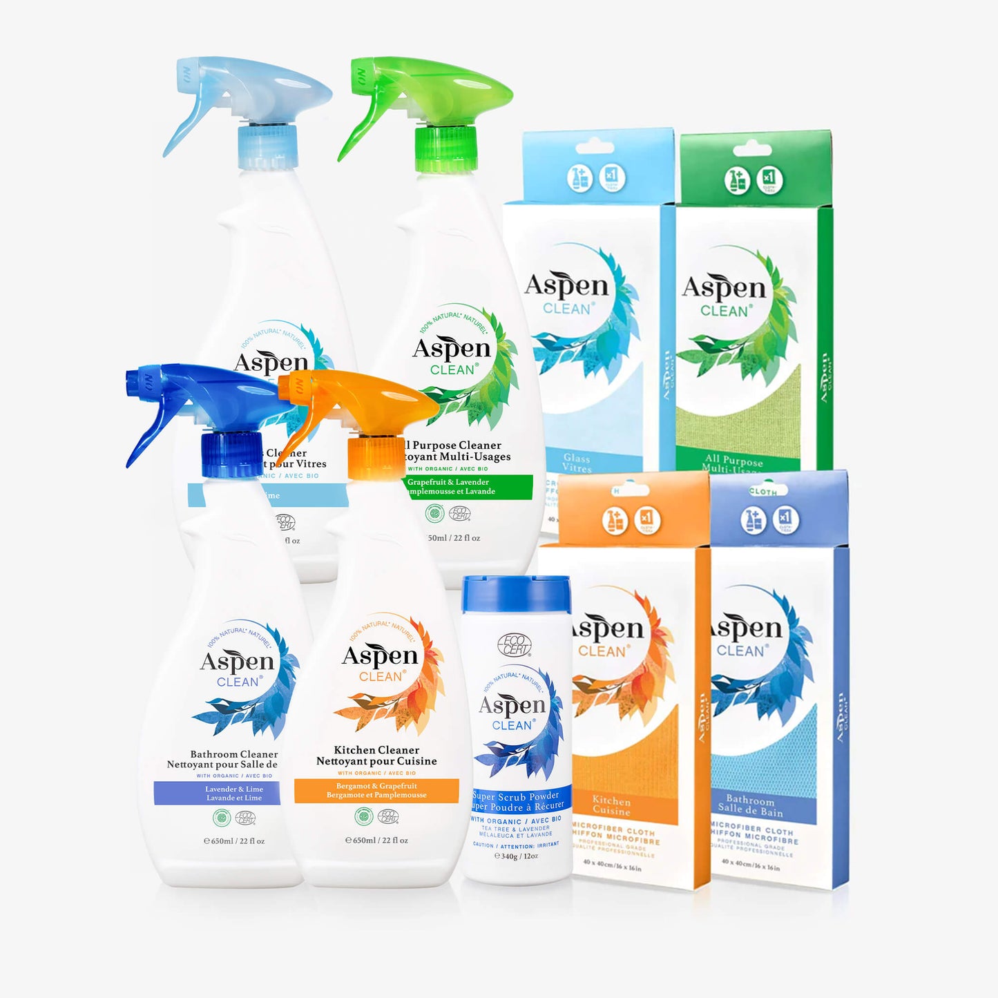 AspenClean House Cleaning Kit with Scouring Powder