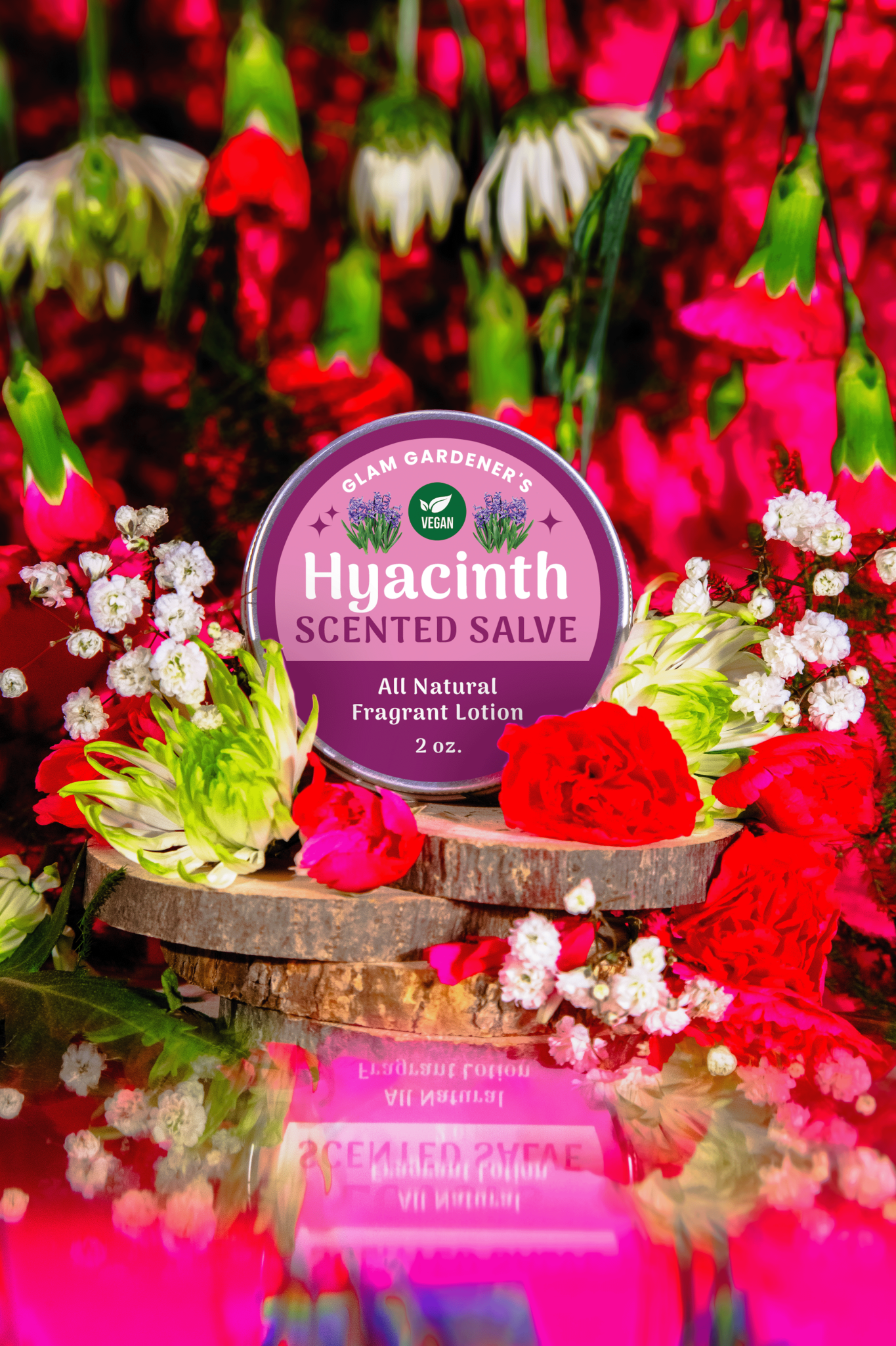 VEGAN HYACINTH BLOOMS • Natural solid perfume and hydrating lotion infused with Hyacinth absolute oil and plant - based wax - Vegan America